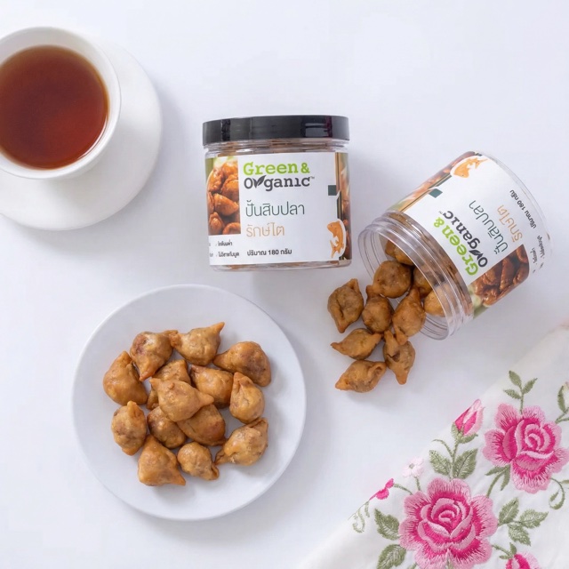 ปั้นสิบไส้ปลากระพง โซเดียมต่ำ ฟอสฟอรัสต่ำ ไม่มีสารกันบูด Green & Organic — รูปสินค้าจริง